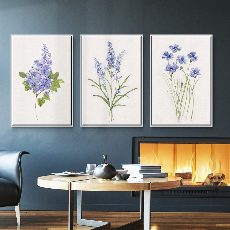 Ensemble de 3 cadres flottants sur toile, Cadre flottant blanc, H 40 po x l 78 po