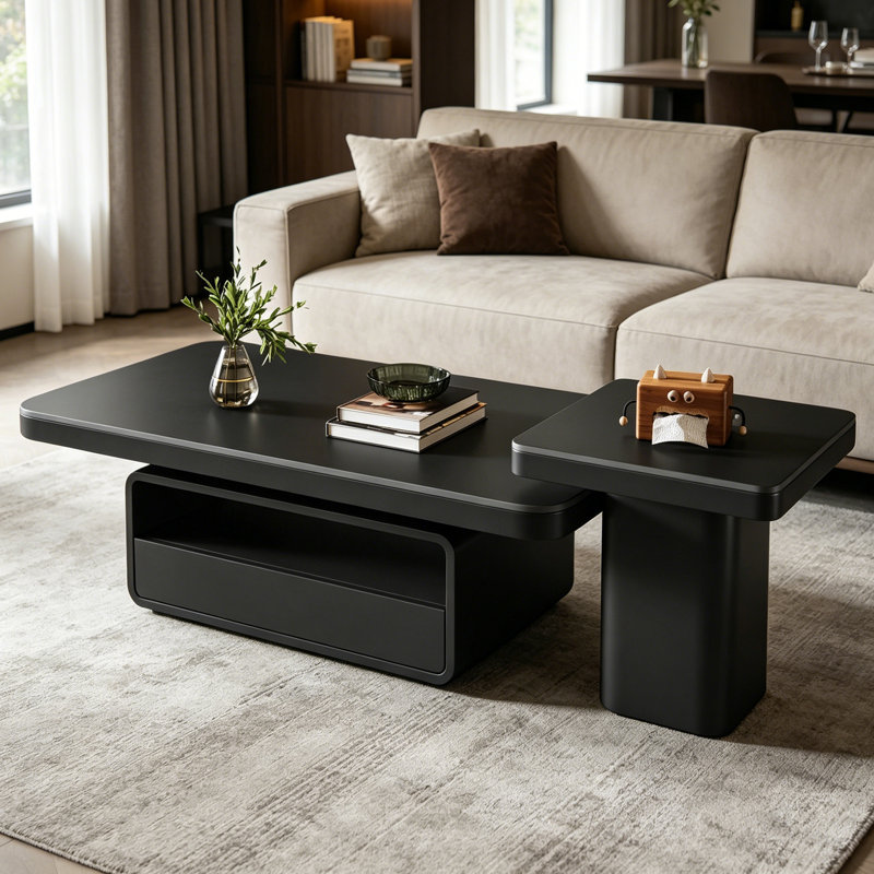 Osée, H 16,53 po x L 51,18 po x l 27,55 po, Noir