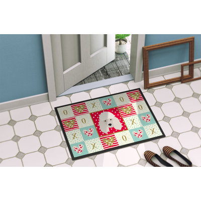 Caniche love 36 po x 24 po tapis d’extérieur antidérapant pour l’intérieur Clinard