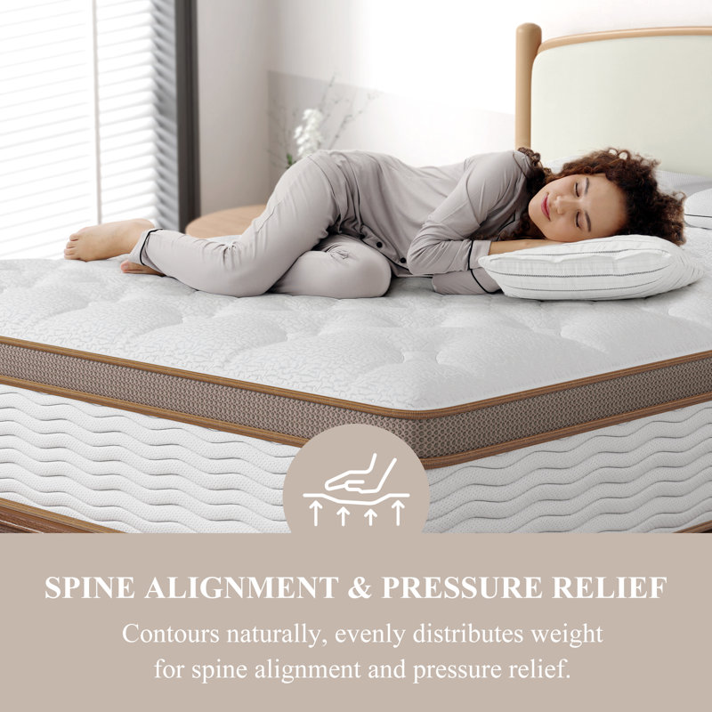 Bedstory 7-Layer Hybrid Mattress with Pocketed Coils & Dual-Zone Support - Cooling Gel Memory Foam, Certified, No Fiberglass