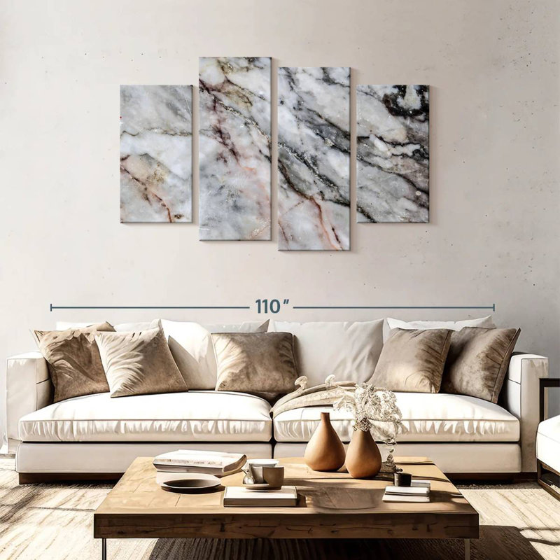 Texture de marbre abstraite Avery, H 48 po x l 75 po