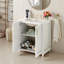 Meuble-lavabo de style pastoral de 30 pouces avec lavabo en céramique, charnières à fermeture en douceur, grand espace de rangement