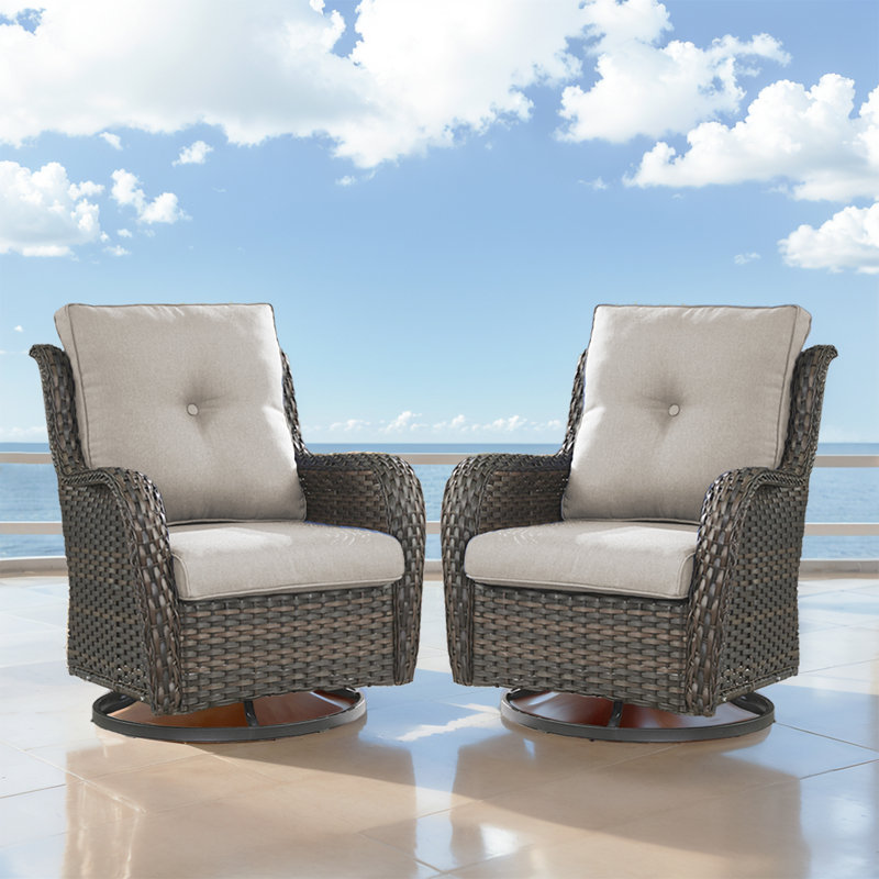 Ensemble de chaises berçantes pour l'extérieur Deb, Beige, Brun