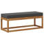  Tabouret d'extérieur en bois d'acacia naturel et anthracite massif