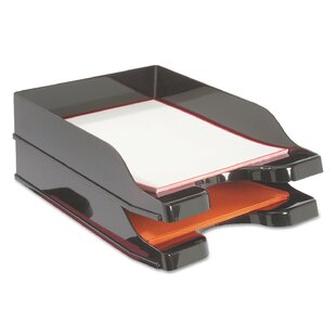Docutray Multi-Directional Stacking Tray Set, Two-Tier, Polystyrene, Black                                                   