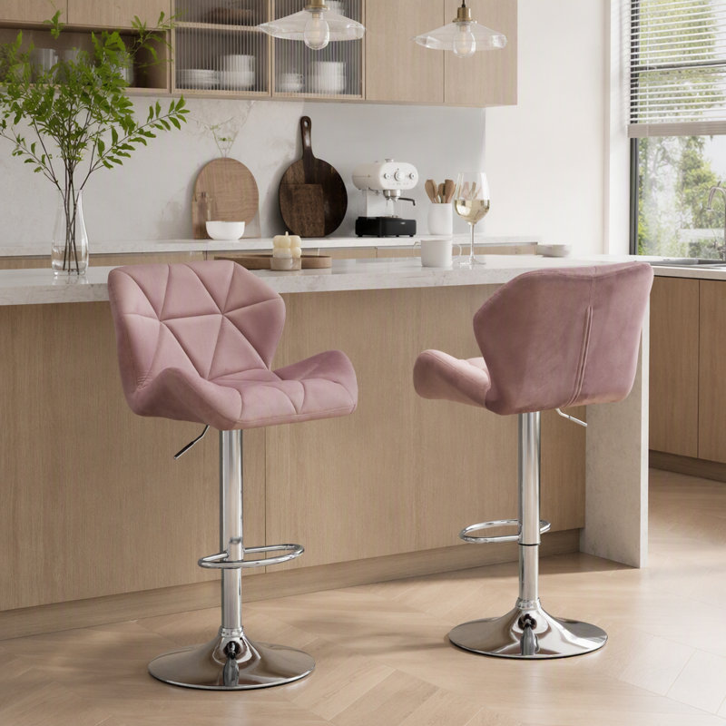 Tabourets de bar en métal Mauve