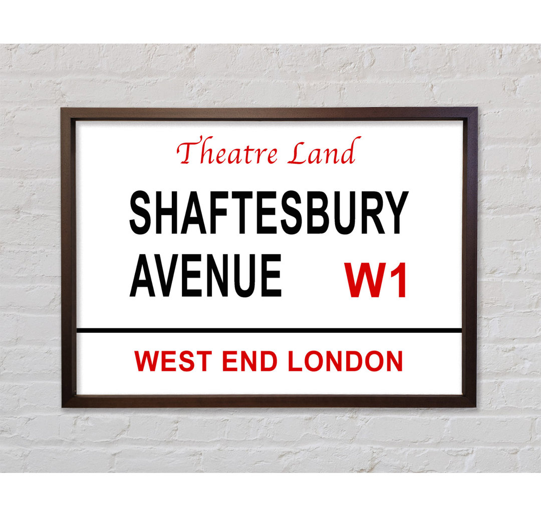 Shaftesbury Avenue Schilder - Einzelner Bilderrahmen Kunstdrucke auf Leinwand