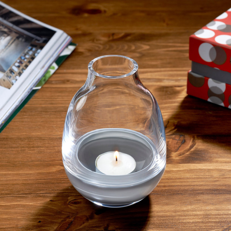 Eden 5.31'' H Crystal Tabletop Votive Holder, Gray