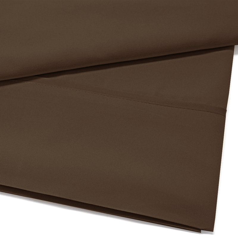 Single Flat/Top Sheet Only, Ultra Soft Double Brushed Microfiber, Chocolate, Twin Flat Sheet