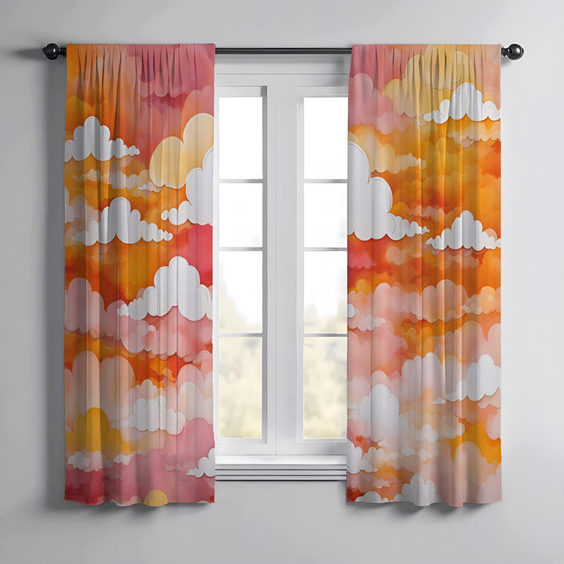 Paire de rideaux semi-transparents en polyester Gursevak, L 40 po x L 82 po