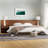 Clark Pecan King Wood Bedframe with 2 Attached Nightstands-1013301917