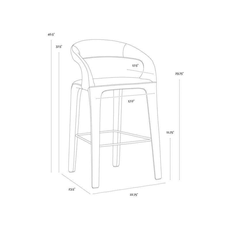 Atika Upholstered Bar Stool, Milliken Cognac, Bar Stool (29.75" Seat Height)