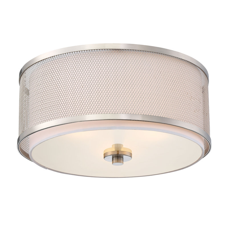 Plafonnier 3 lumières Meridian en nickel brossé, Nickel brossé