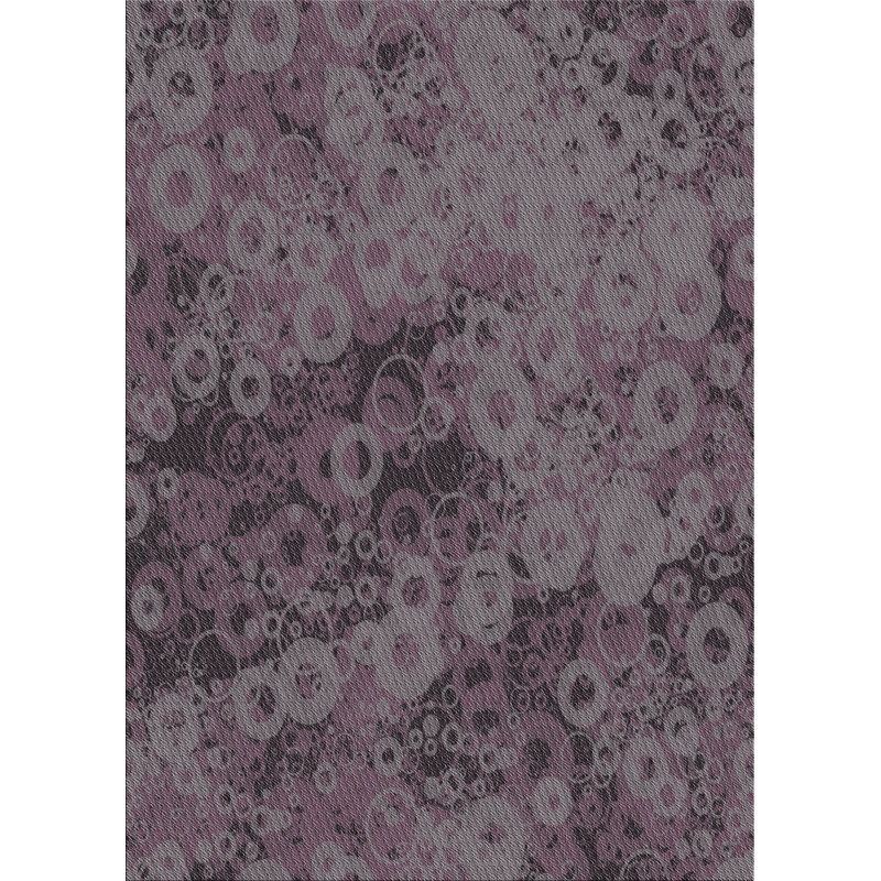 Rose abstrait/Tapis décoratif noir, Rectangle 5 pi x 7 pi