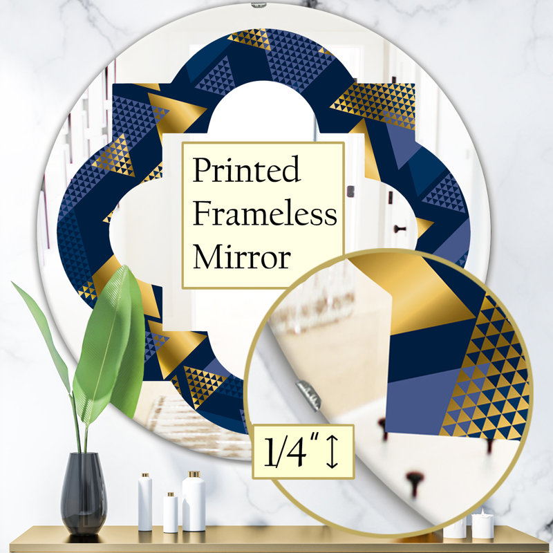 Miroir mural éclectique sans cadre Waves, H 23,6 po x l 23,6 po