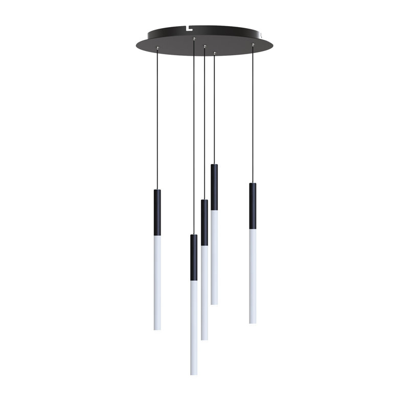 Baileyton 5 - Light Cluster Pendant, Black/White
