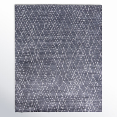 Orville Handmade Viscose Navy Rug
