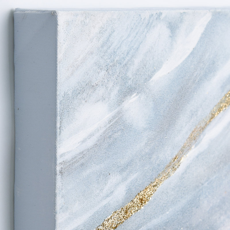 Heavens 2 Metallic Abstract Triptych Canvas Wall Art
