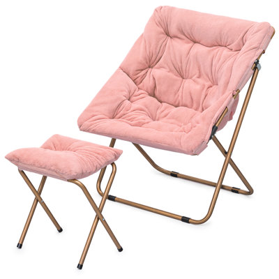 Fauteuil d'appoint douillet capitonné et rembourré avec cadre en métal doré pour le salon
