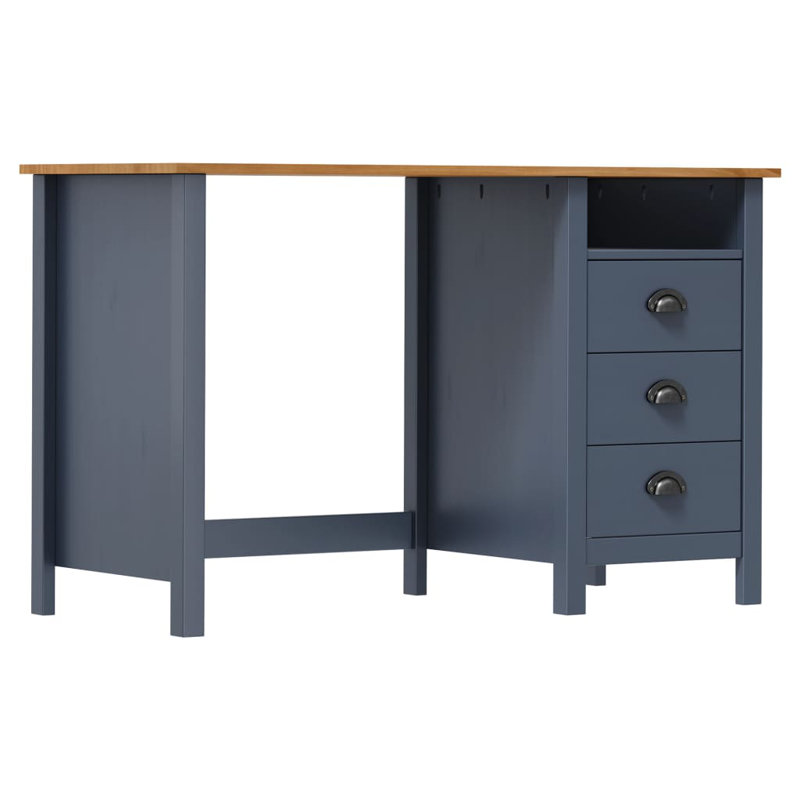 Michaelis Desk Hill With 3 Drawers, Grey