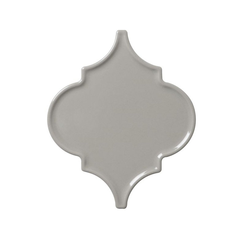 Mosaïque de céramique grise concave brillante grise, biseauté