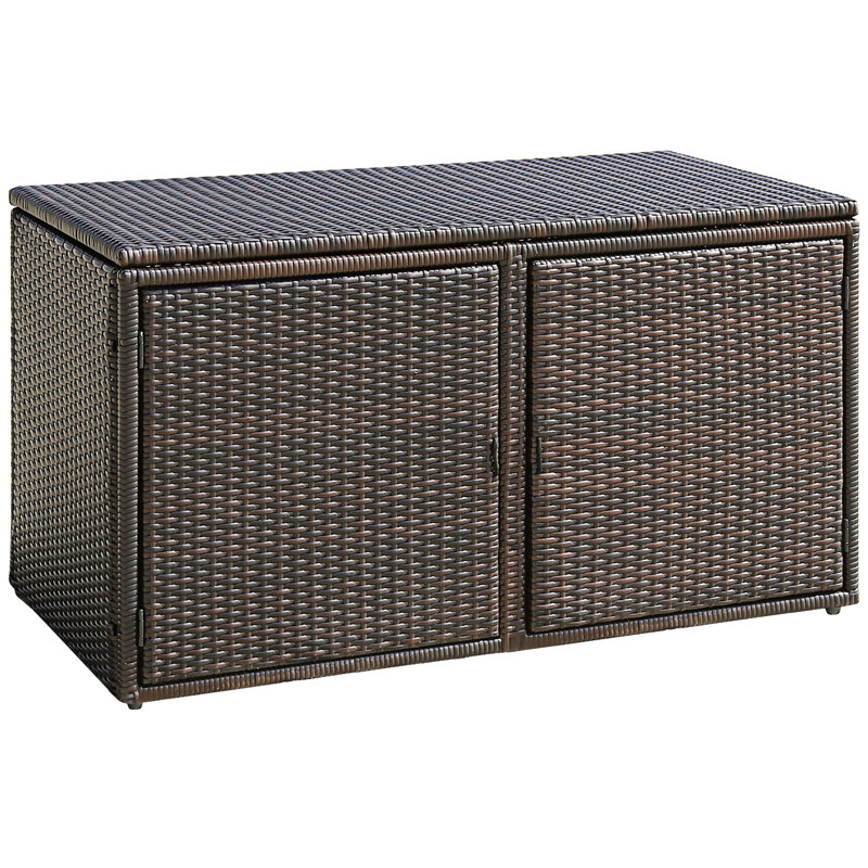 Coffre de terrasse de style armoire l 45 po brun Costway