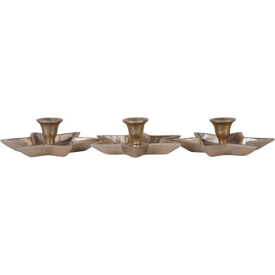 3 Piece Aluminium Tabletop Candlestick Set