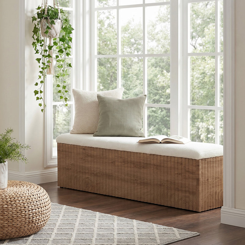 63" Upholstered Bedroom Bench with Storage