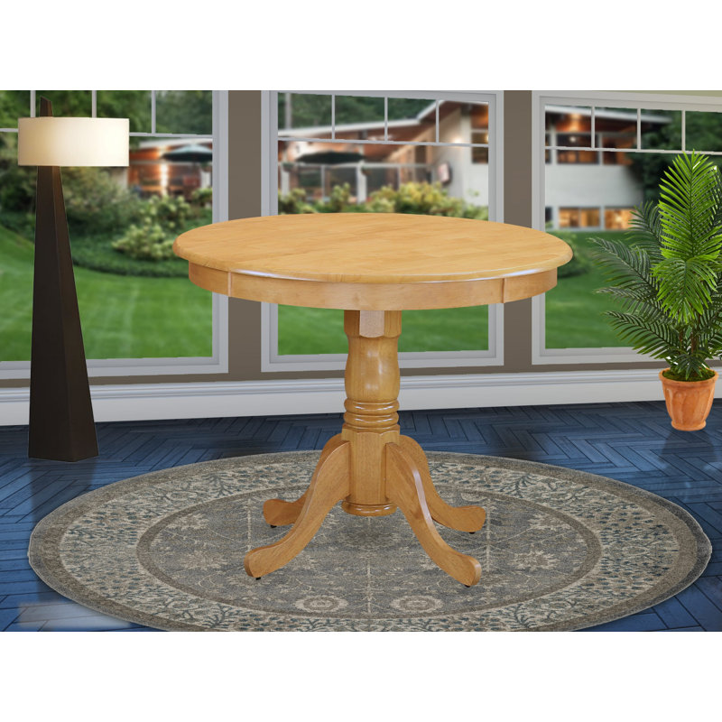 Table de salle à manger antique et moderne avec plateau à piédestal, chêne, Chêne, Chêne