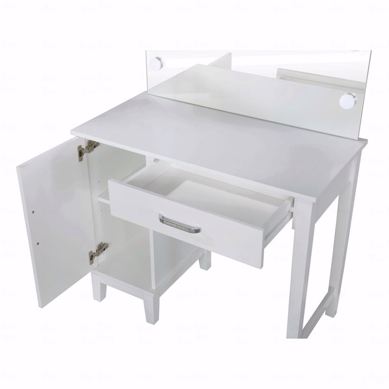 Coiffeuse avec éclairage et tabouret Elijah