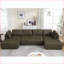 Canapé modulaire à assise en U modulaire à 6 places en tissu maille respirante de 138,5 po Sectional Green | Rembourré | Vert sauge-635385133