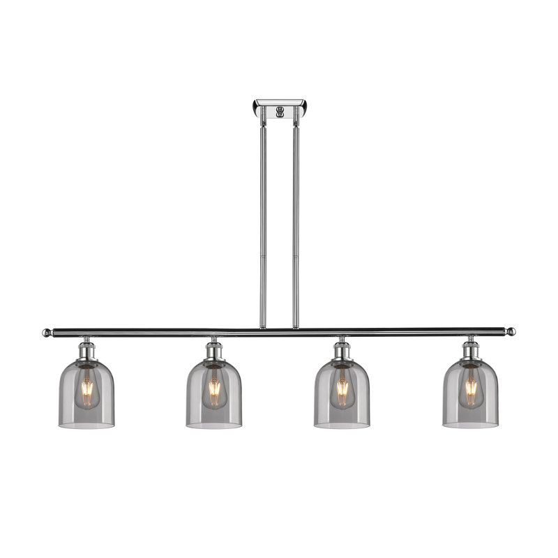 Odaniel 4 - Light Kitchen Island Pendant, Light Smoke, Polished Chrome