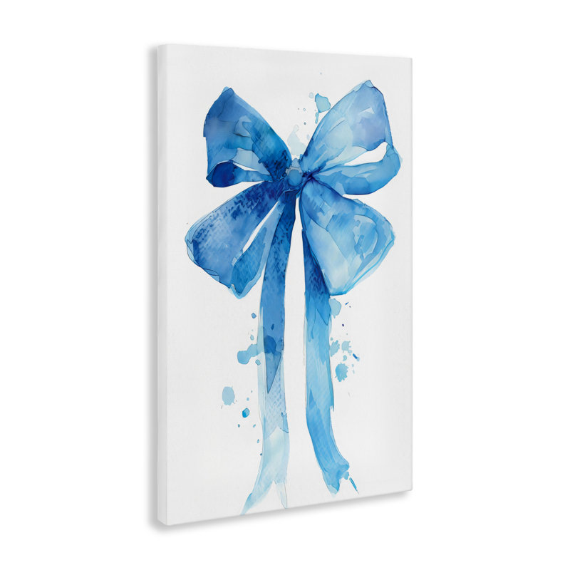 Illustration de la toile Blue Bell Bow, conception par LSR Design Studio, H 45 po x l 30 po