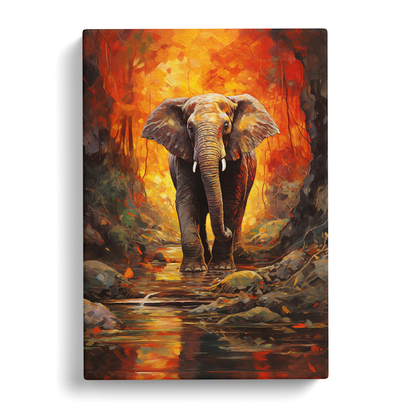 Elephant Expressionism - Wrapped Canvas, 60cm H x 40cm W x 3cm D