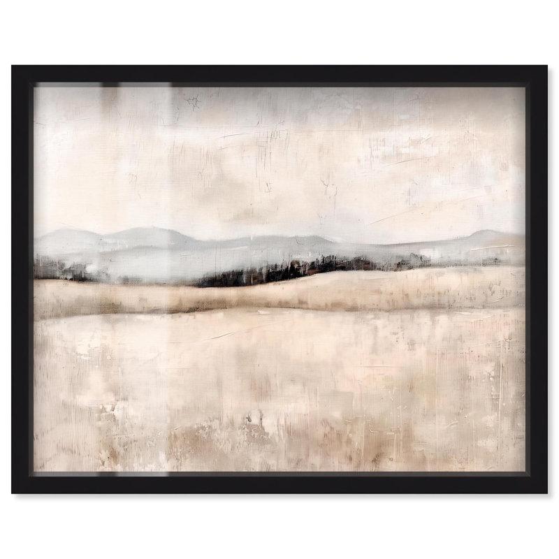 «Distant Hills I Shadowbox Print Landscape Paintings» par Art Remedy, Noir, H 17 po x l 21 po