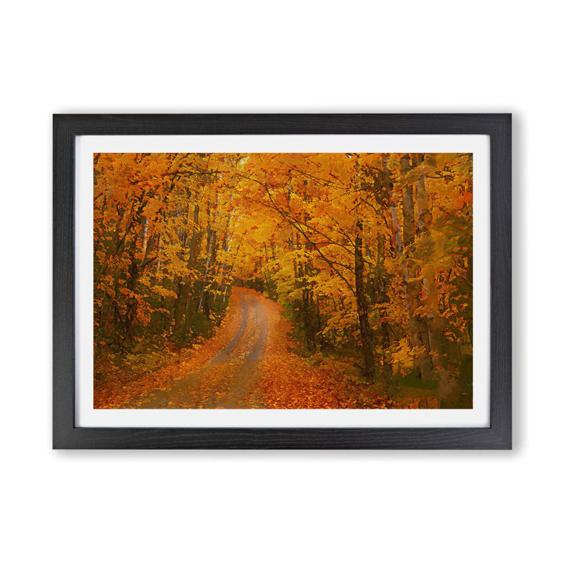 Heading into the Forest - Framed Print, 45cm H x 63cm W x 2cm D, Black