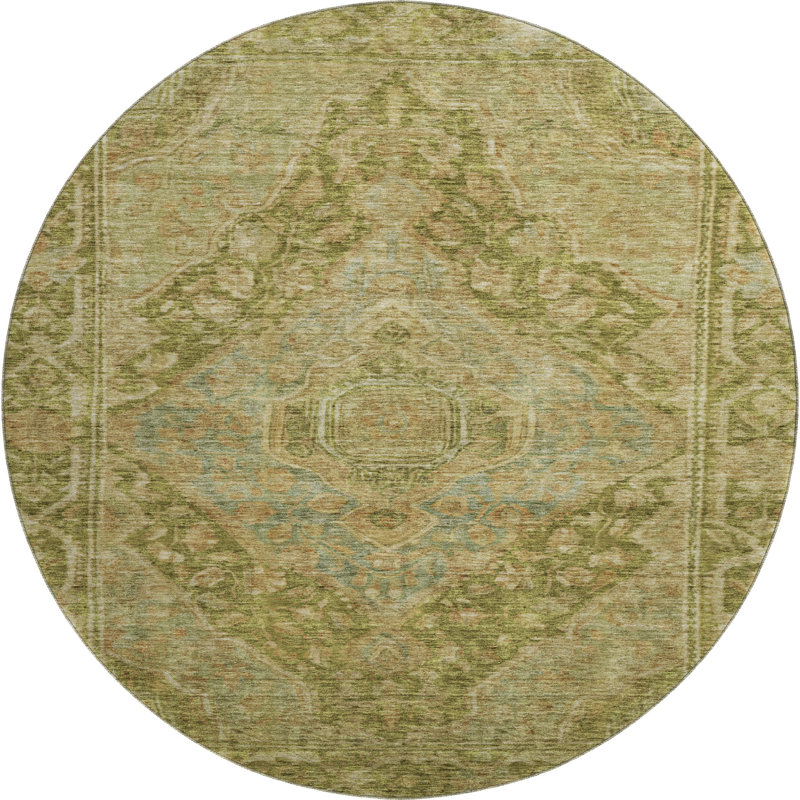 Tapis à bordure lavable à la machine de qualité supérieure AMF1761, Rond 8 pi