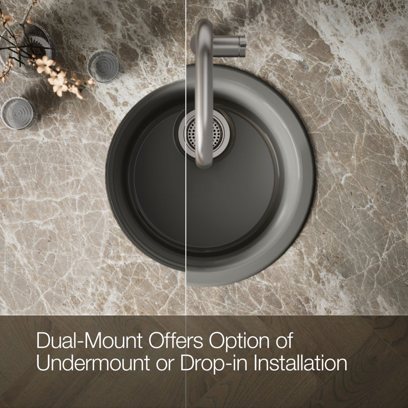 Porto Fino™ Top-Mount/Under-Mount Bar Sink, Thunder Gray