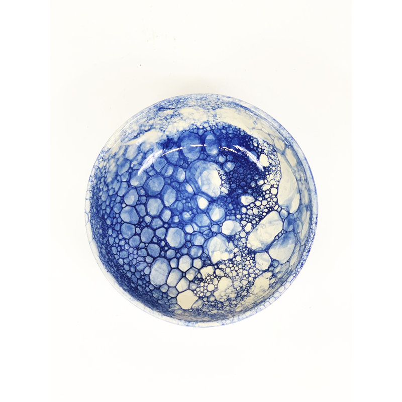Verano Spanish Ceramics Burbujas Ceramic Salad Bowl
