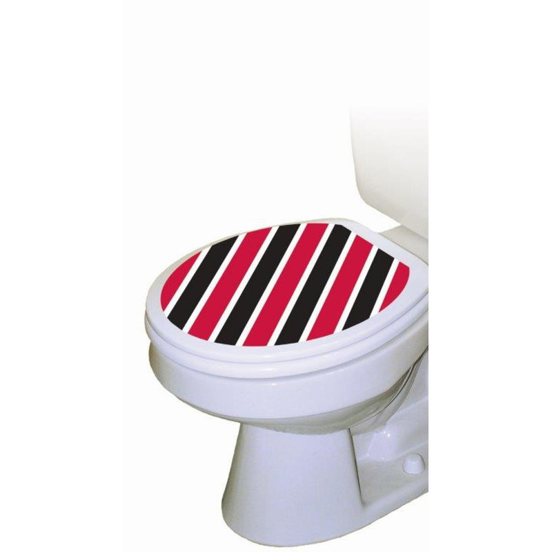 Adhésif décoratif pour siège de toilette à rayures College, Rond