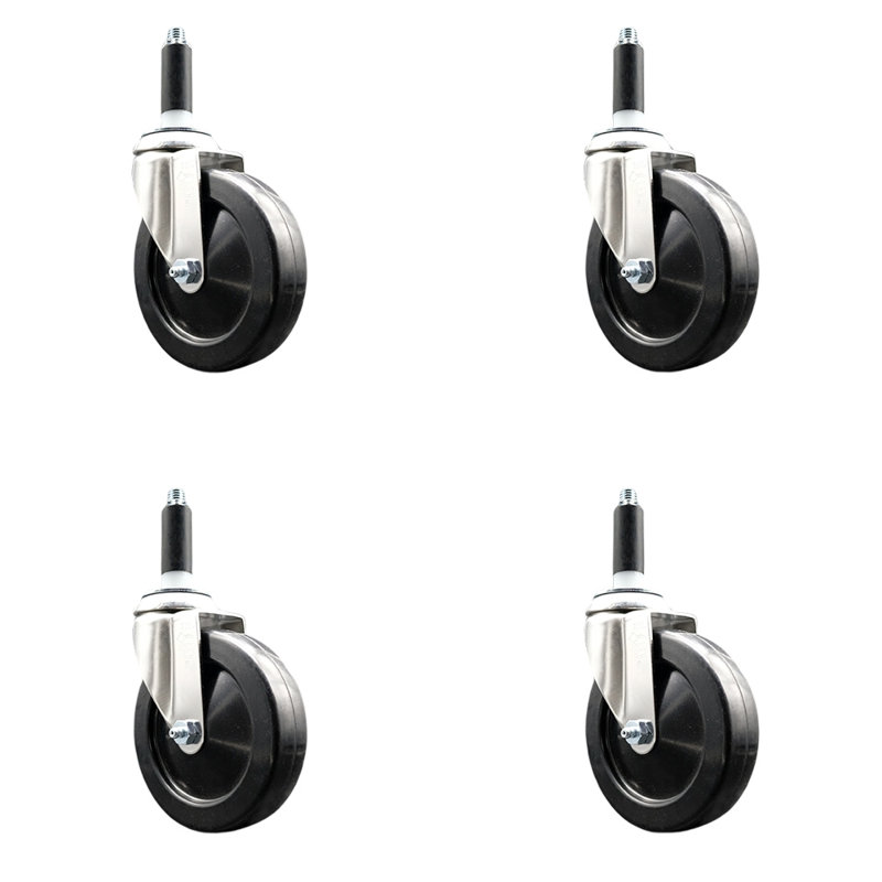 Ensemble de roulettes extensibles en caoutchouc dur, H 5 po x l 5 po
