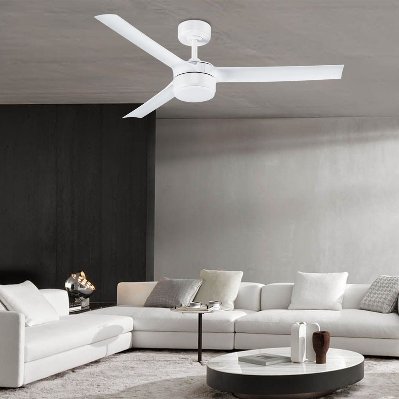 Ventilateur de plafond intelligent à 3 pales intérieur / extérieur avec lumière DEL, télécommande et contrôle WiFi / Alexa, moteur à courant continu silencieux, à intensité variable, pales réversibles