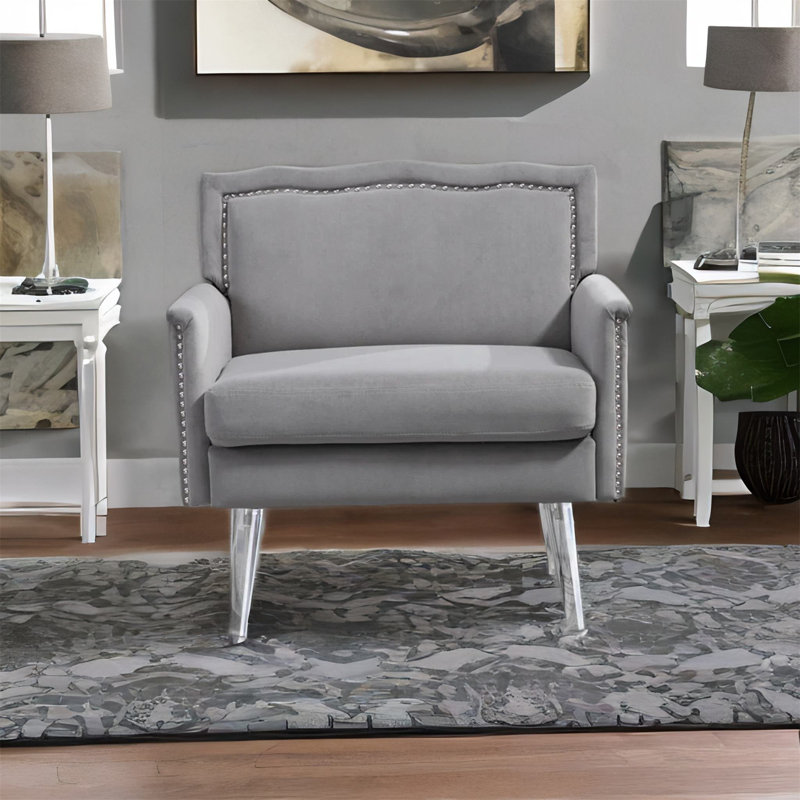 Fauteuil Jeske, Velours gris