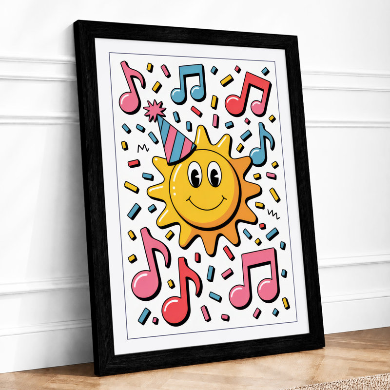 Sunny Musical Joy Modern - Print, A1 - 84.1 x 59.4 cm, Black