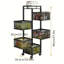 Panier à fruits pour la cuisine sans assemblage, support de rangement rotatif pour la cuisine, étagère de salle de bain, organisateurs et chariot de rangement sur roulettes, organisateur de rangement pour pommes de terre et oignons (noir, carré à 5 niveaux)-2114956350