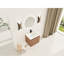 Meuble-lavabo moderne de 24 po avec lavabo en céramique blanc, porte à fermeture en douceur et surface de rangement résistante à l'eau Scratch
