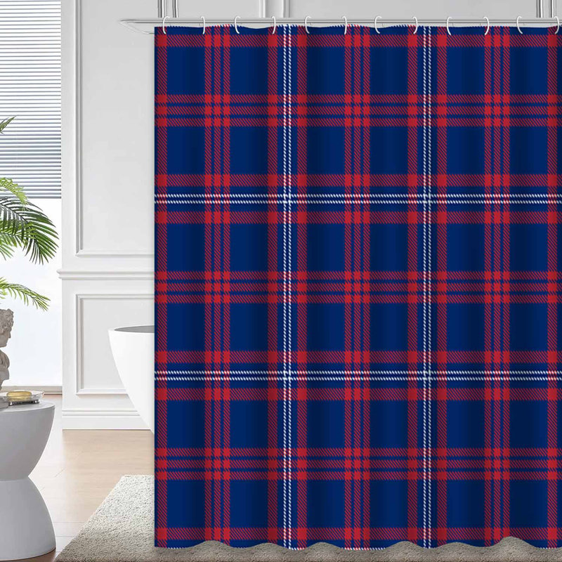 Rideau de douche Patriotic Tartan, L 72 po x l 78 po