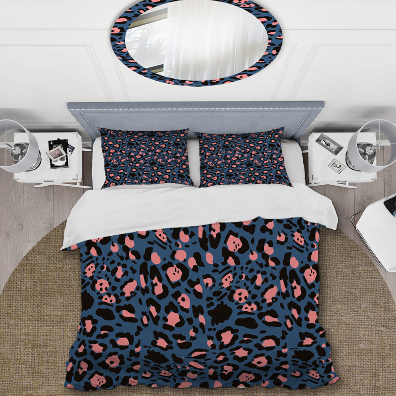 Motif léopard tendance - ensemble de housse de couette animaux - microfibre de polyester