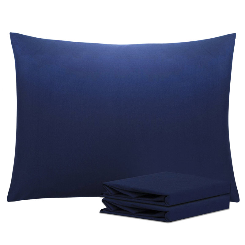 Bed Pillowcases, 1800 Brushed Microfiber Pillow Cases with Envelope Closure - NTBAY, Navy, Standard