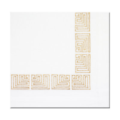 Modern Linen Napkin With Fun Art Border